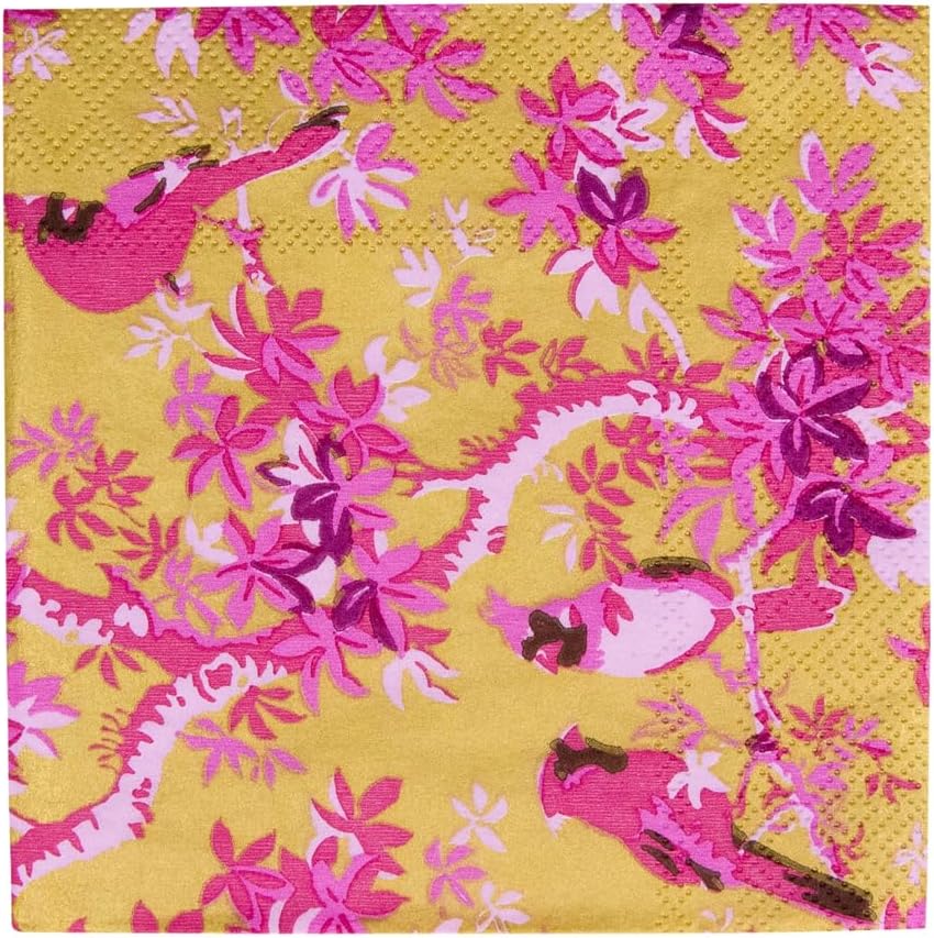 Caspari Songbirds Cocktail Napkins - Elegant 20 Pack
