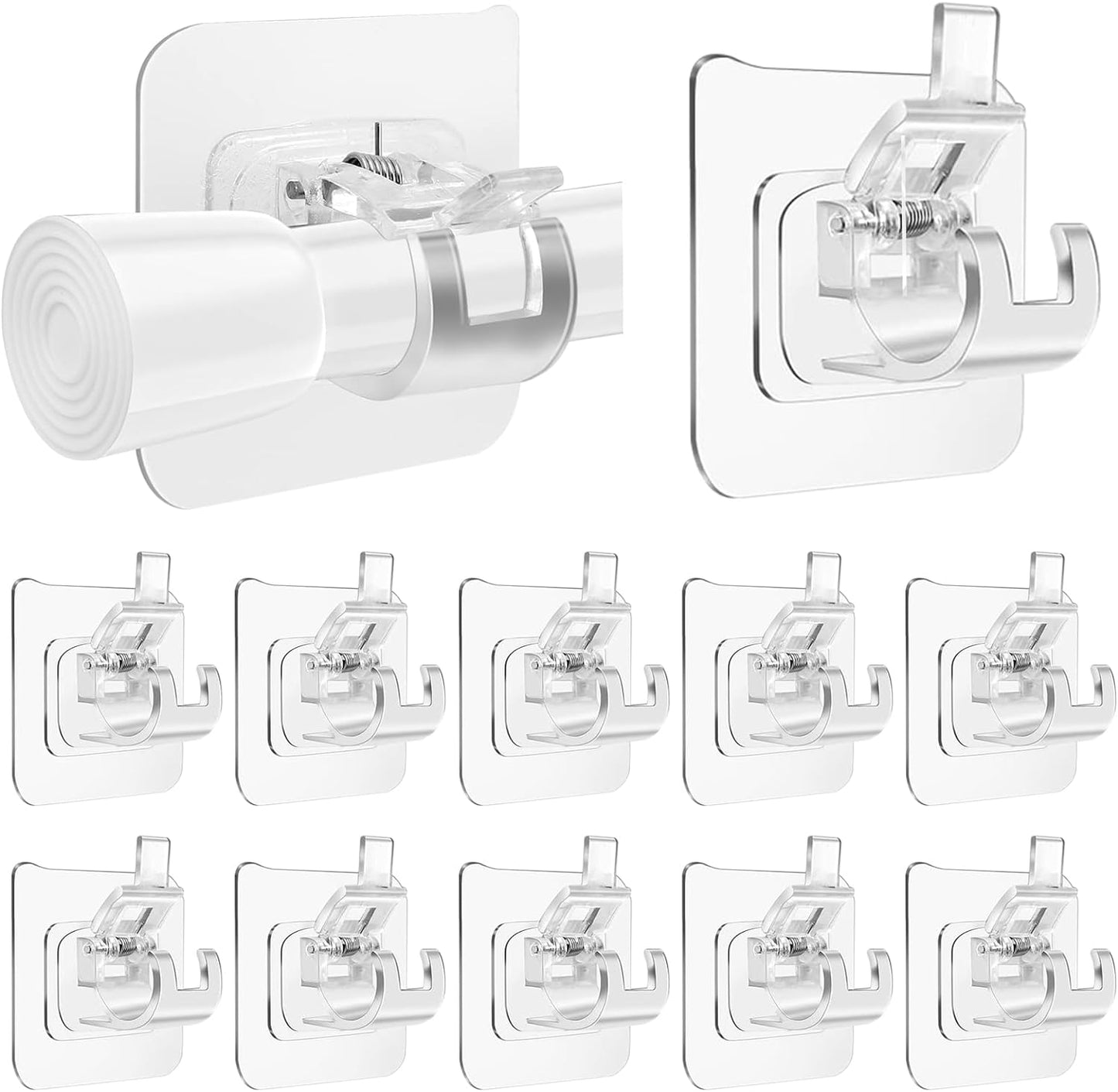 Self-Adhesive No Drill Curtain Rod Brackets - Easy Installation!