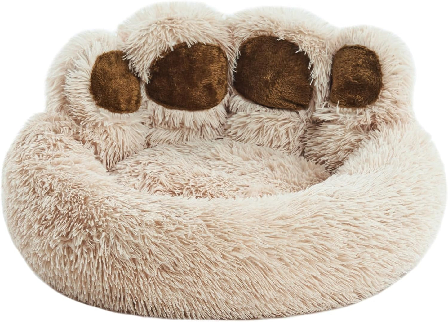 Jiupety Paw Shape Calming Pet Bed for Dogs & Cats, Large Size