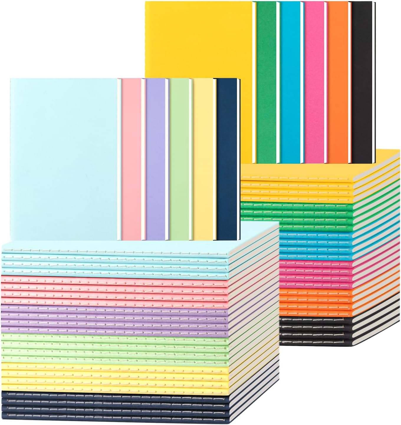 60 Pack Colorful Lined Notebooks for Writing and Journals