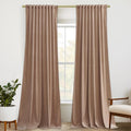 StangH Blush Beige Velvet Nursery Curtains 102in - Soft Room Darkening
