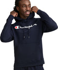 Champion Men's Fleece Script Logo Hoodie - Soft Midweight Comfort Tall