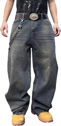 Mens Streetwear Hip Hop Baggy Jeans for Trendy Comfort