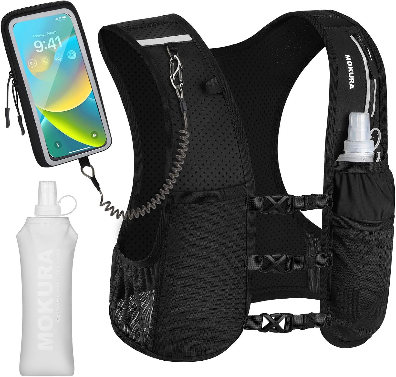 MOKURA Running Vest for Women and Men with Hydration Features