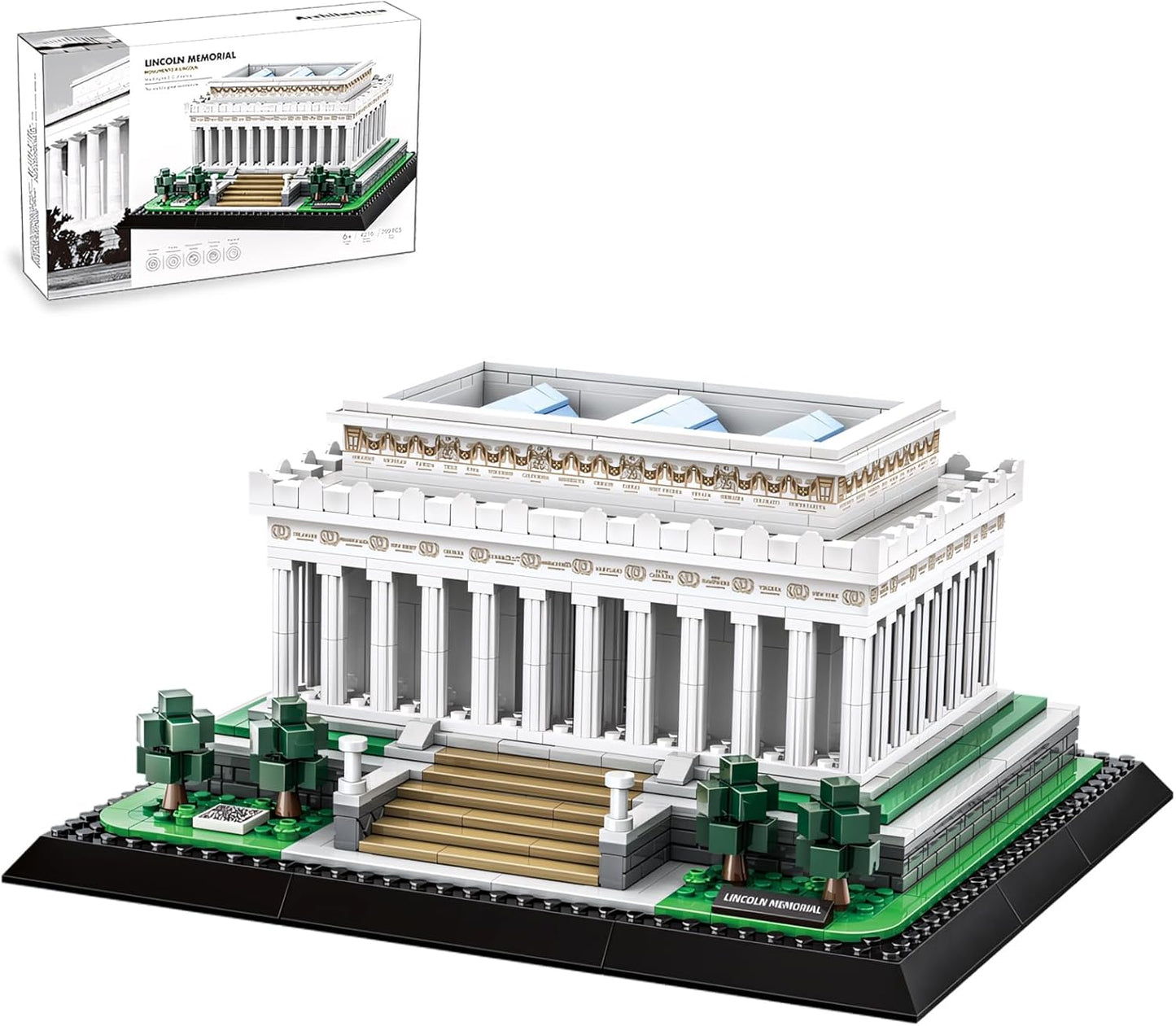Washington Lincoln Memorial Architecture Model Building Block Set