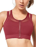 High Impact Women Sports Bra Front Zipper - Plus Size Support