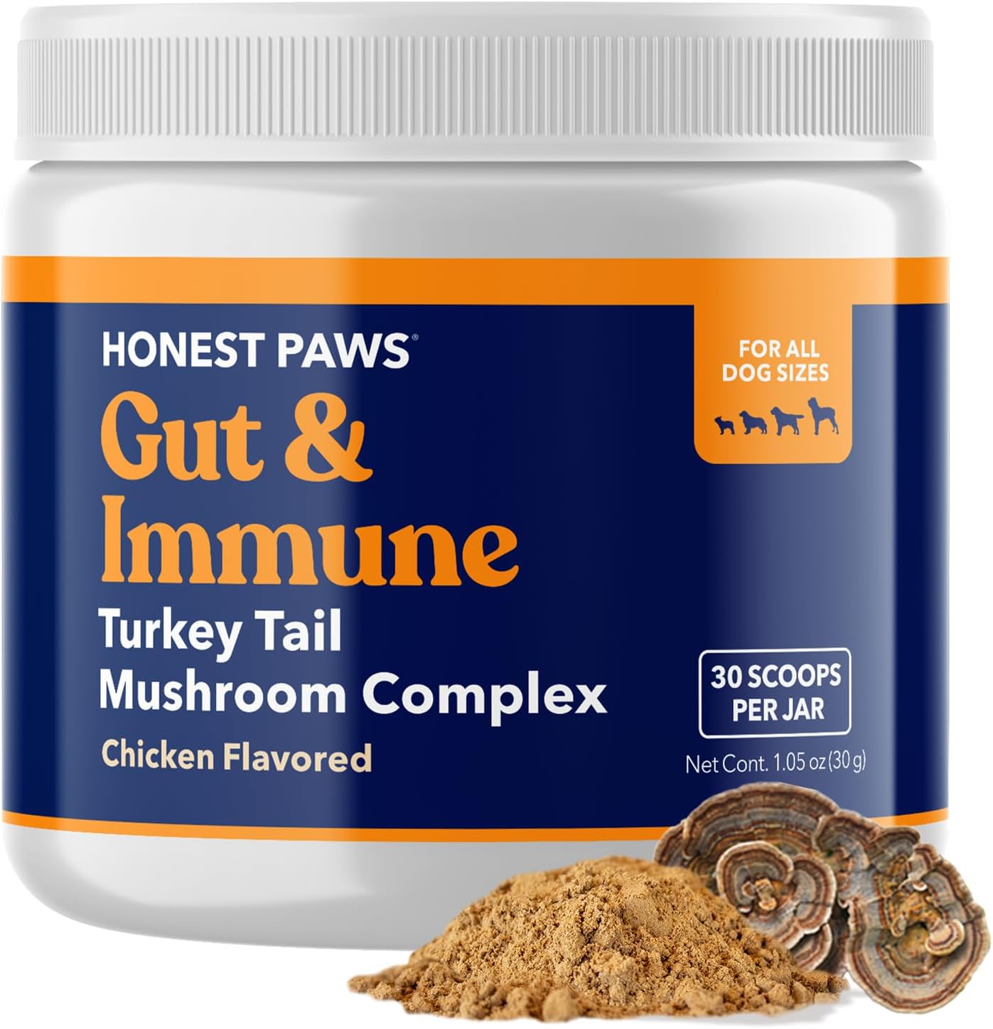 Honest Paws Turkey Tail Mushroom for Dogs - Immune Support