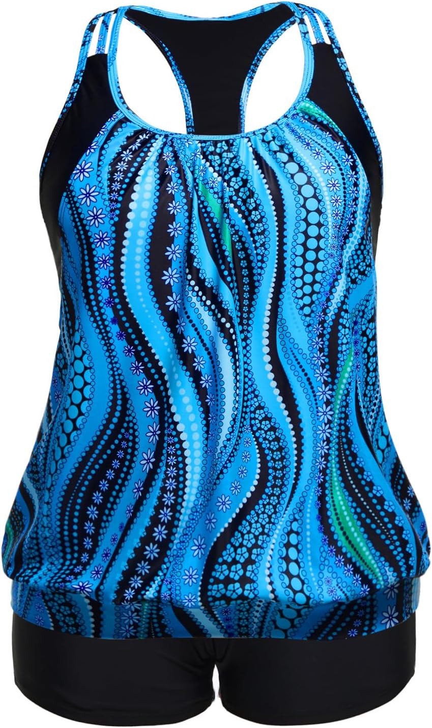 Holipick Plus Size Tankini Swimsuit for Women with Tummy Control