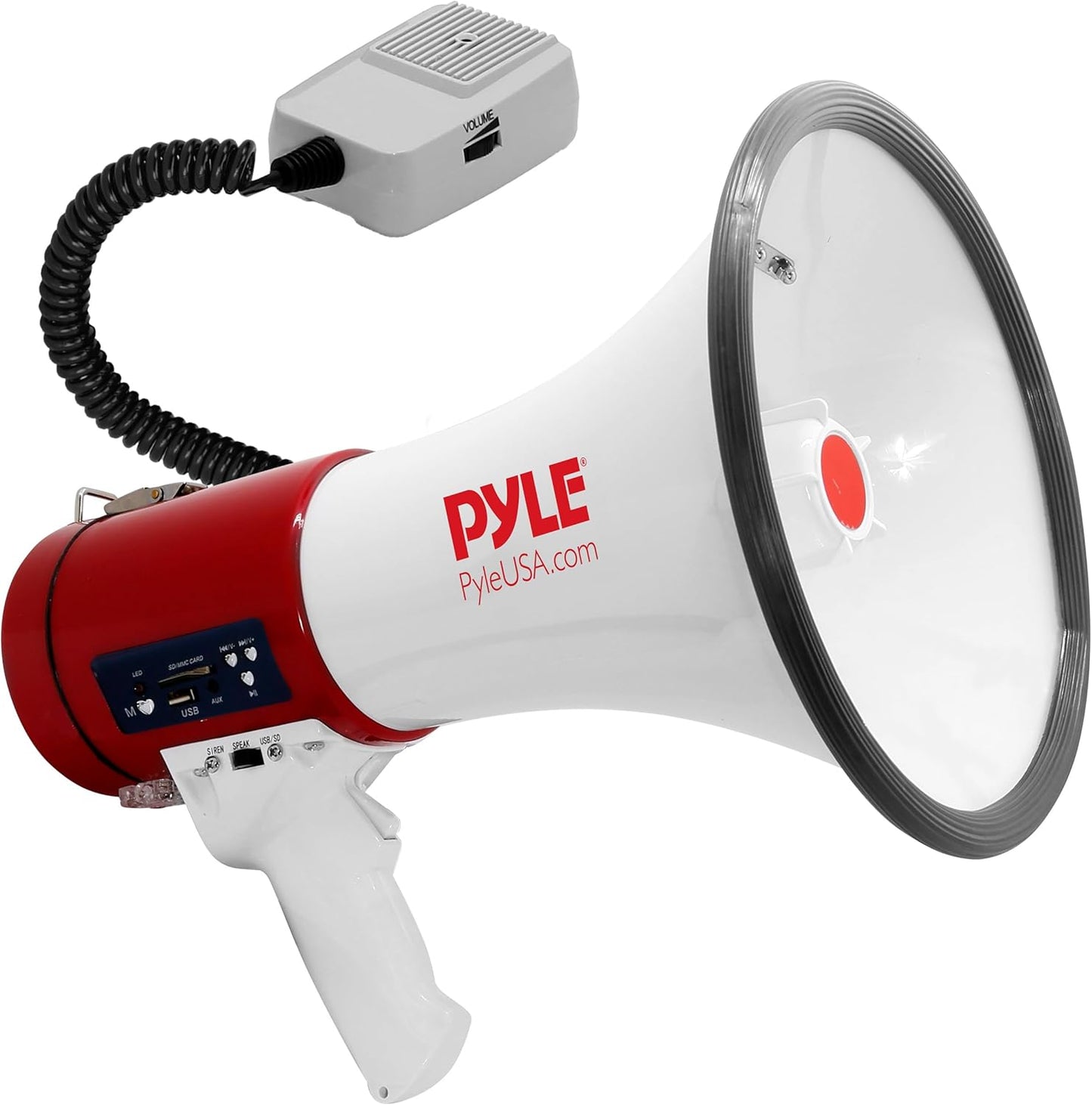 Pyle Megaphone 50-Watt Bullhorn with Detachable Microphone