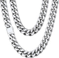 Stainless Steel Mens Cuban Link Chain Necklace - Durable Style