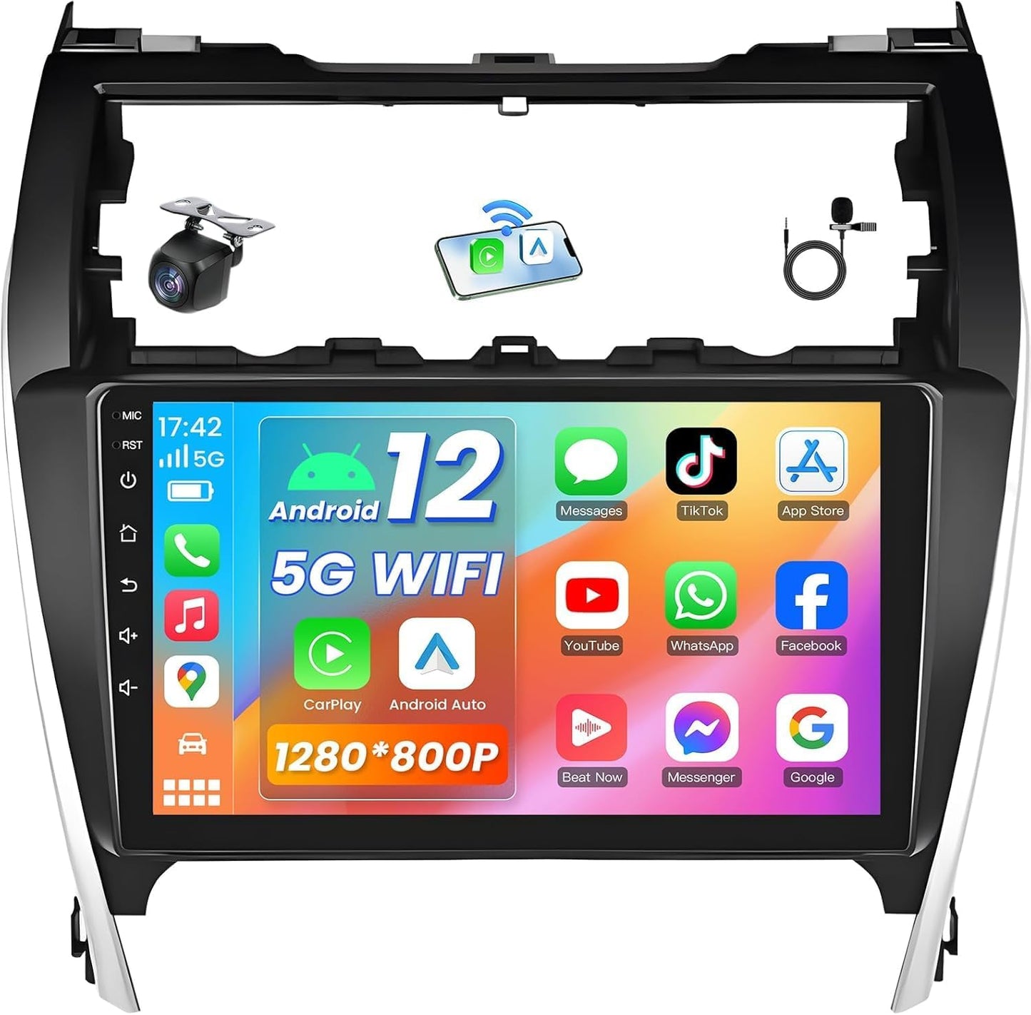 4-Core 64G ROM Car Radio for Toyota Camry with Wireless Features