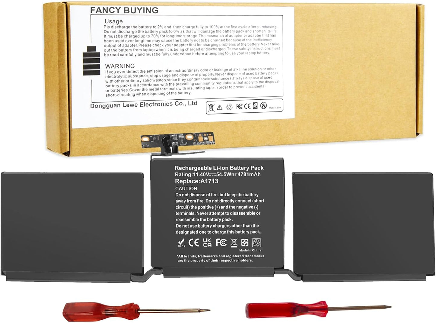 Laptop Battery Replacement for Apple A1708 A1713 MacBook Pro 13-in