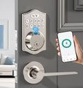 Front Door Fingerprint Smart Lock with Handle Set - Keyless Entry