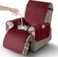 Velvet Recliner Cover Medium 23in Burgundy - Waterproof Pocketed Fit