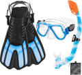 Snorkeling Gear for Kids Ages 3-14 - Compact 4 in 1 Snorkel Set