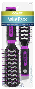 Conair Vent Hairbrush Set - Travel + Full-Size Brushes for Fast
