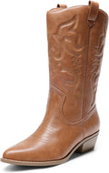 Women's Cowboy Boots Mid Calf - DREAM PAIRS Pull On Cowgirl Boots