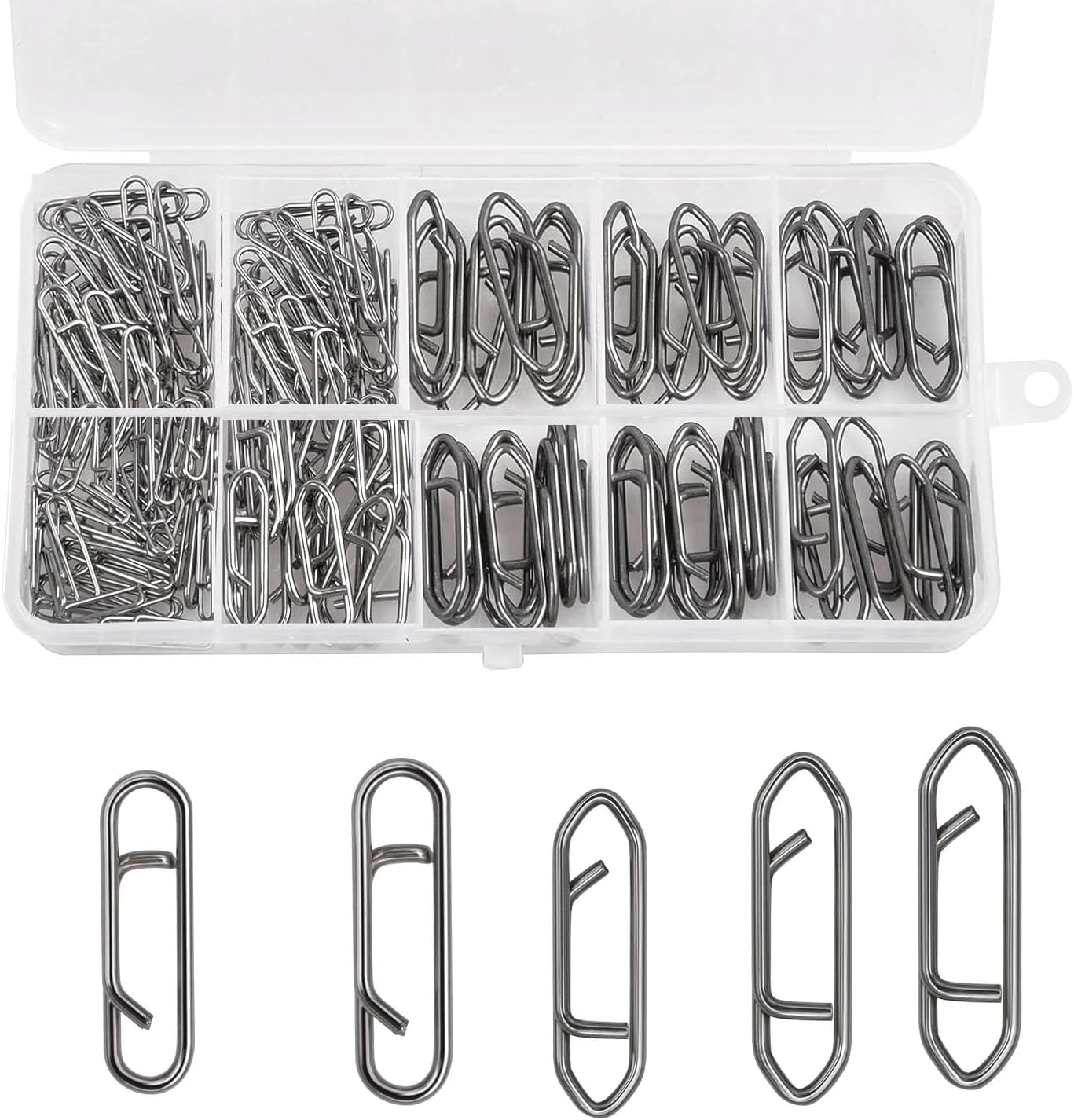 200pcs Stainless Steel Fishing Power Clips for Fast Bait Changes