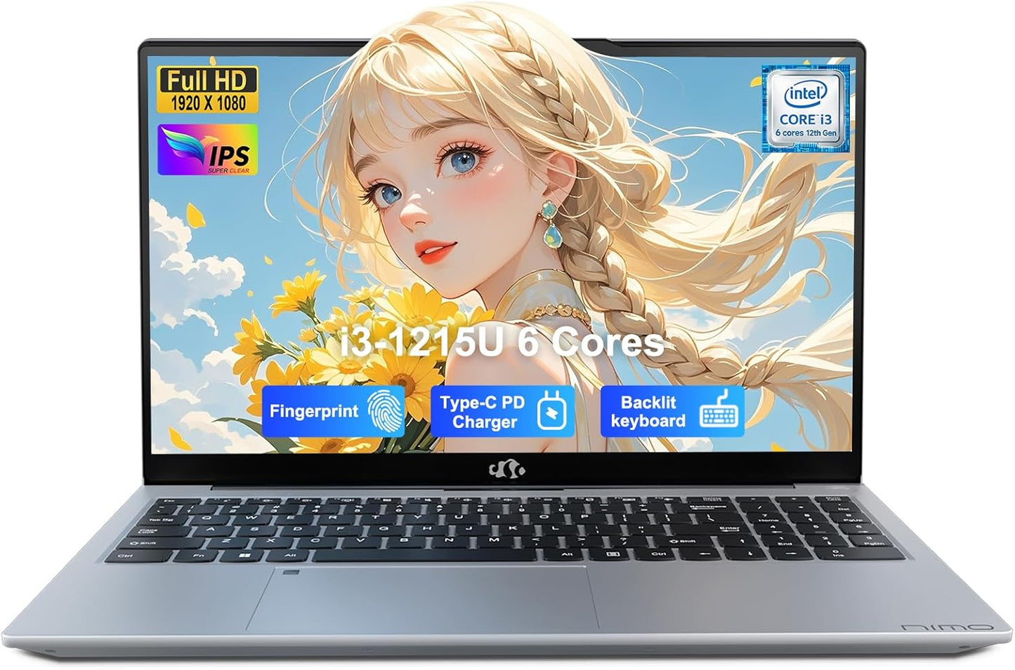 NIMO 15.6 IPS FHD Student Laptop with Intel i3-1215U Processor