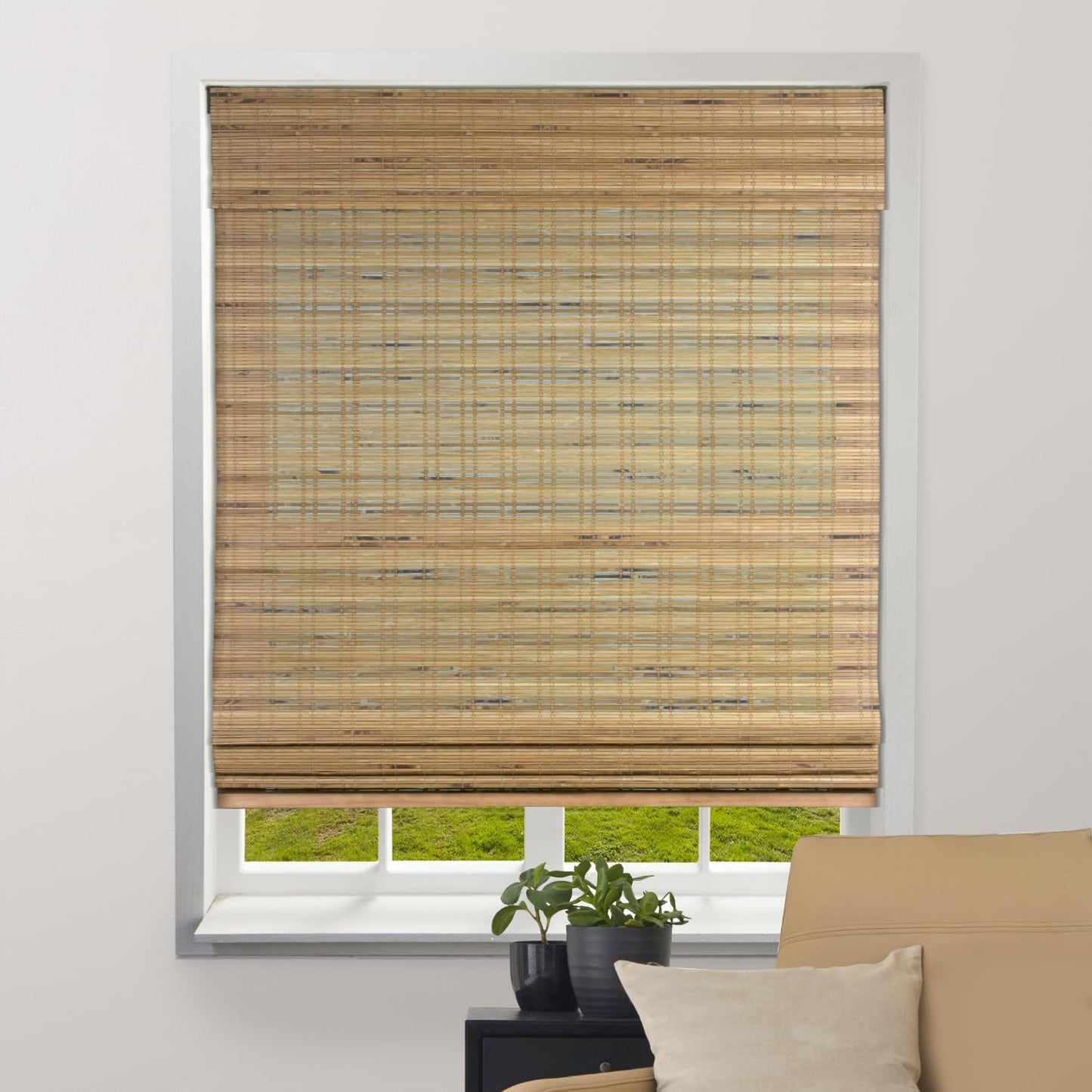 Sheer Bamboo Roman Shades - Light Filtering Cordless Blinds