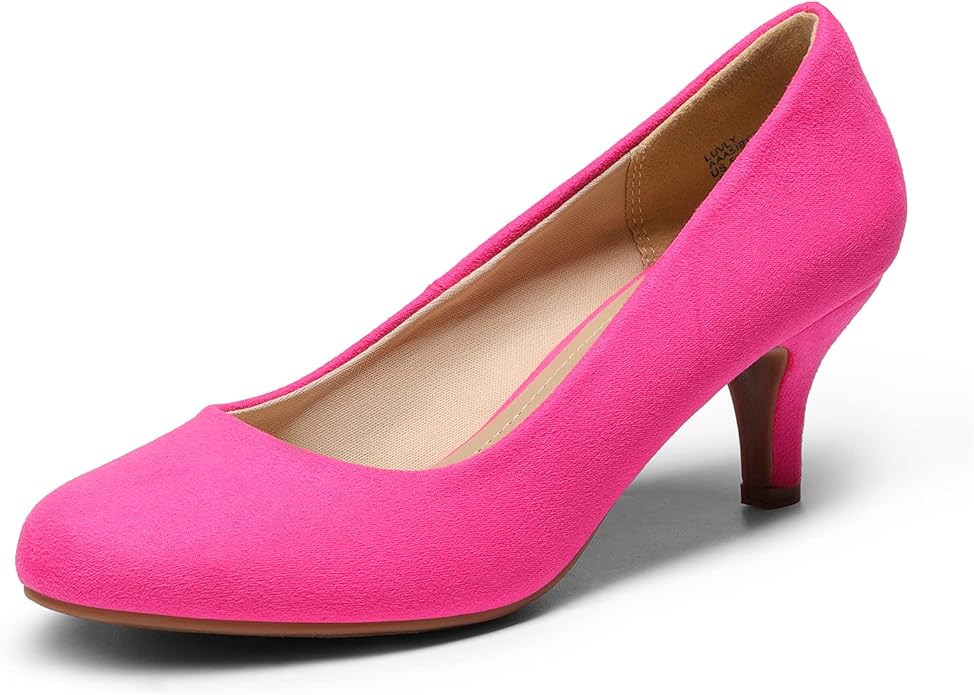DREAM PAIRS Women's Luvly Bridal Low Heel Pump Shoes for Weddings