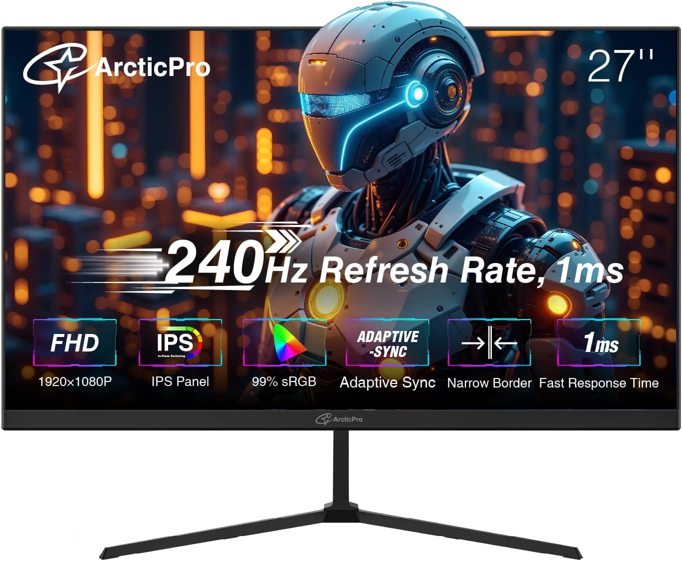 27 inch Gaming Monitor with 240Hz Refresh Rate and FHD 1080p