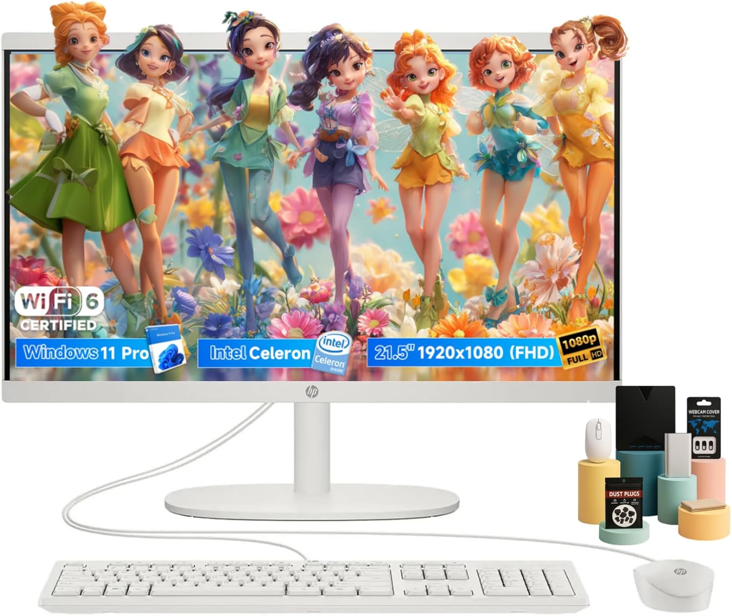 HP 21.5in All-in-One Desktop with FHD Display and Intel Celeron