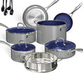 Deluxe DUXANO 14PC Healthy Pots and Pan Set - Durable Nonstick