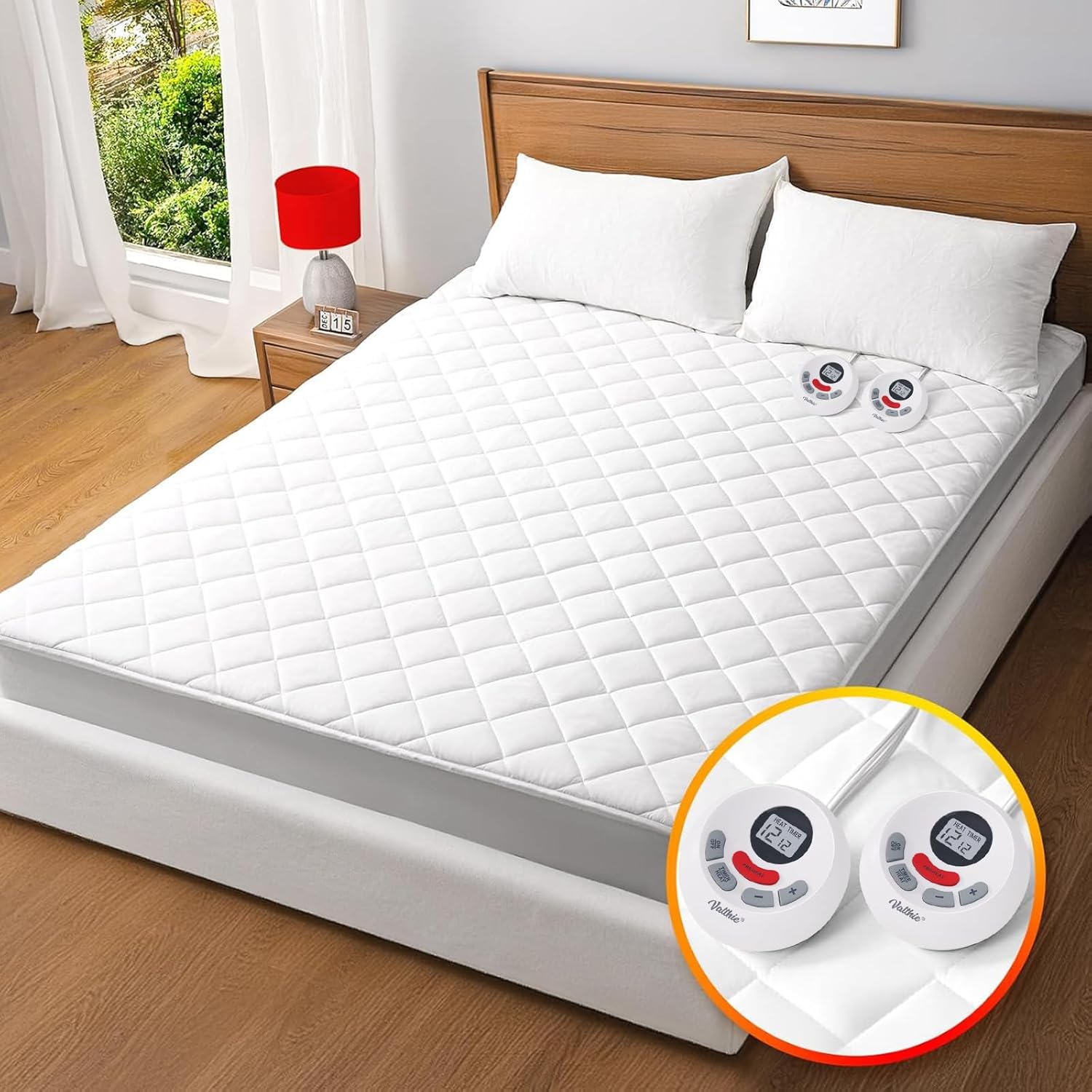 Heated Mattress Pad California King with Dual Controllers