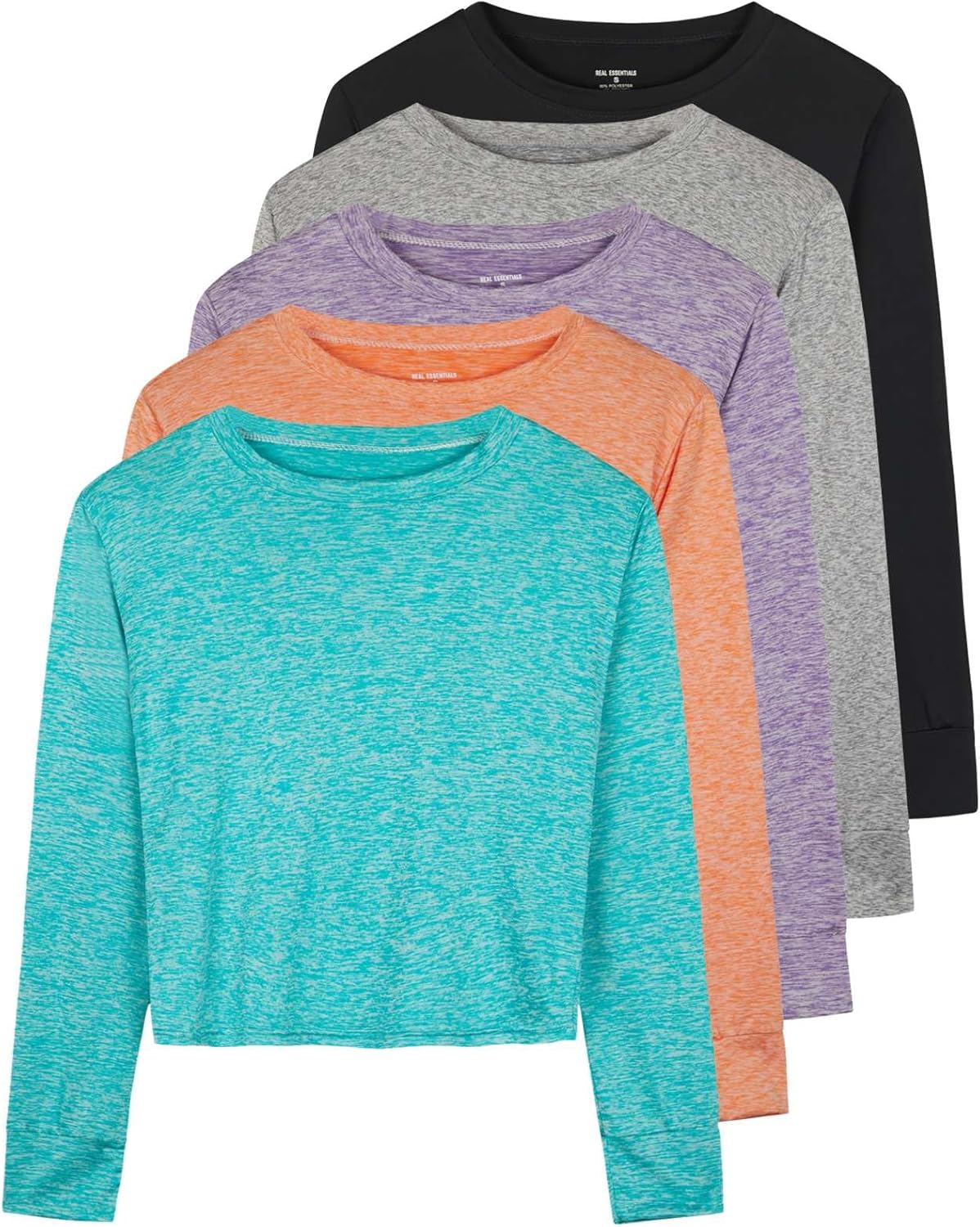 5-Pack Women's Dry-Fit Crop Top Long Sleeve for Active Lifestyle