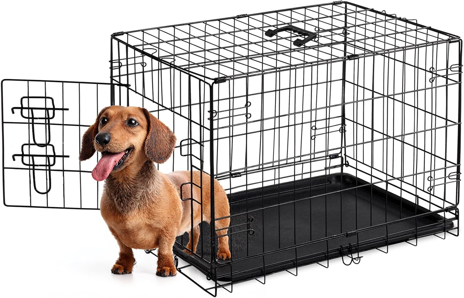 Sweetcrispy 30 Inch Single Door Dog Crate for Small Dogs