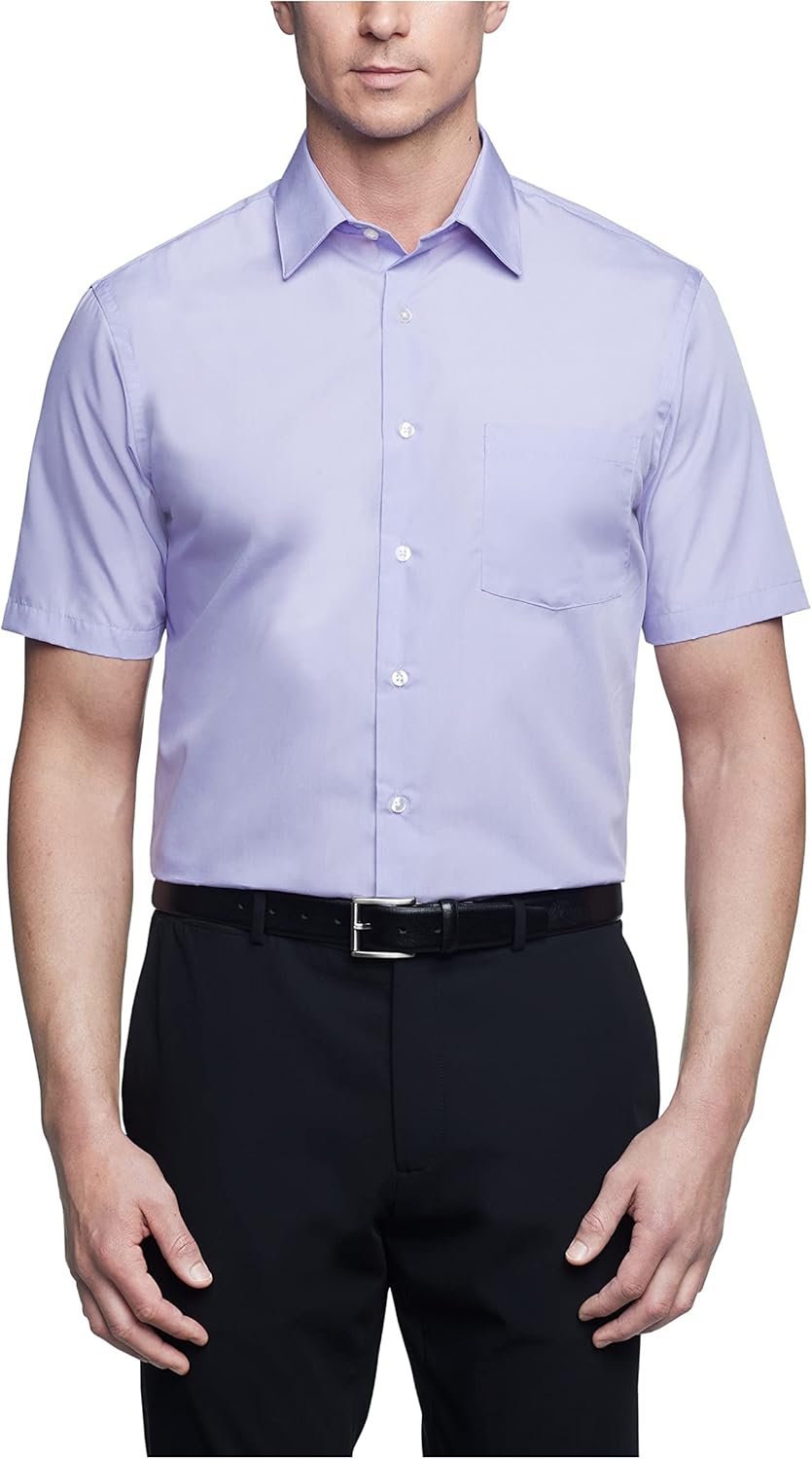 Van Heusen Men's Short Sleeve Dress Shirt for Effortless Style