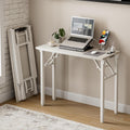 Frylr Small Folding Computer Desk 35.8 in - Compact Desk with Power