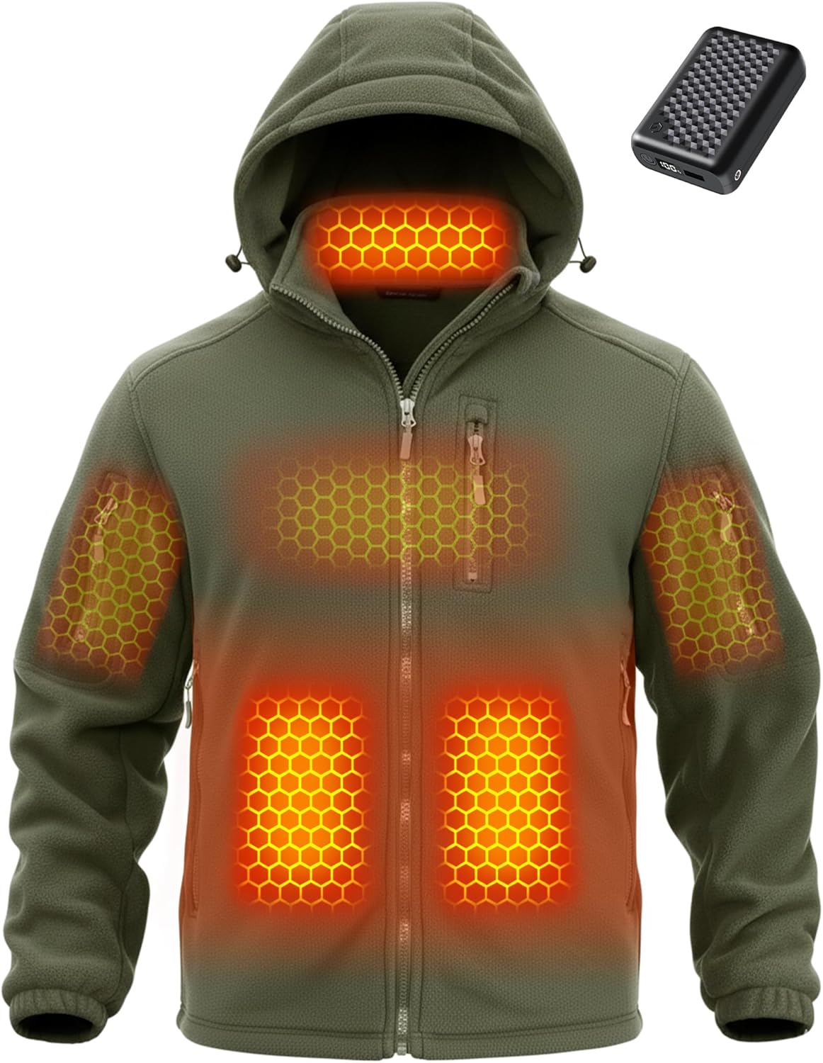 Wulcea Graphene Heated Fleece Jacket for Men with 12V Battery