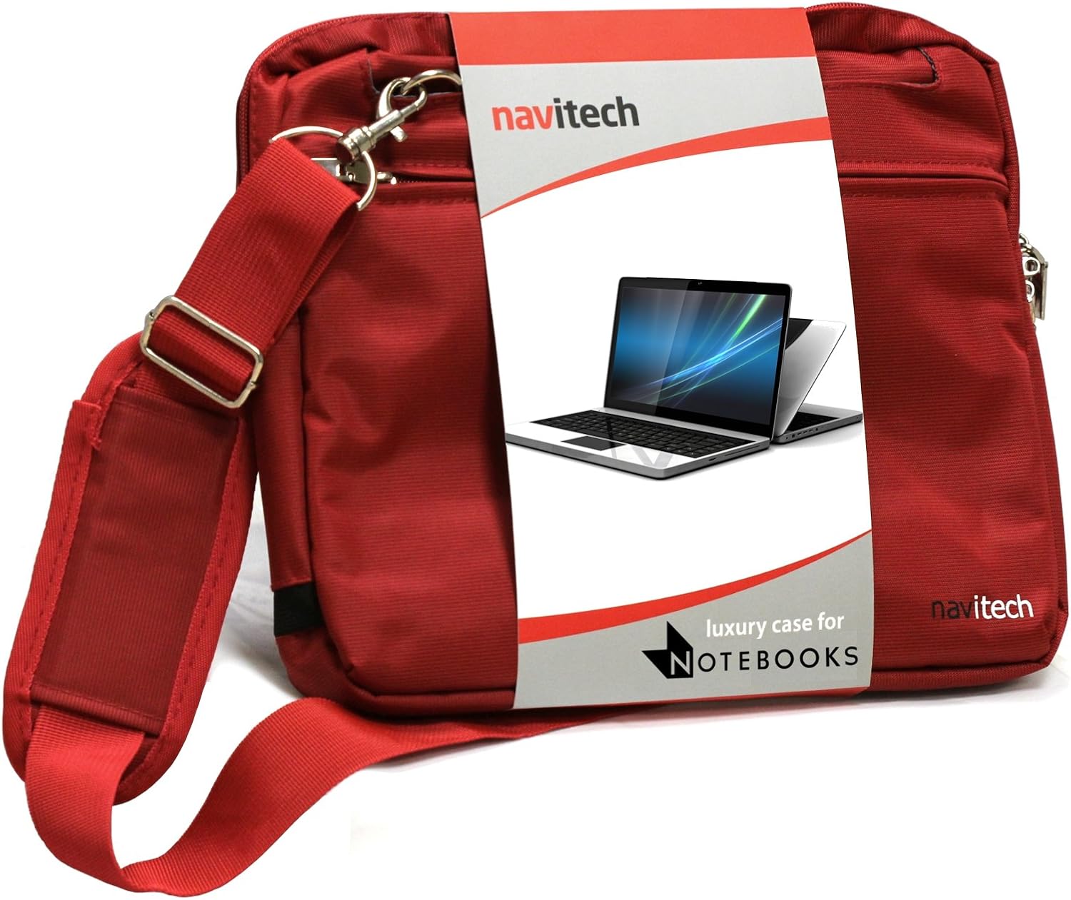 Navitech Red 15.6-Inch Laptop Case with Triple Layered Padding