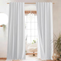 NICETOWN 100% Blackout Linen Curtains for Energy Saving Style