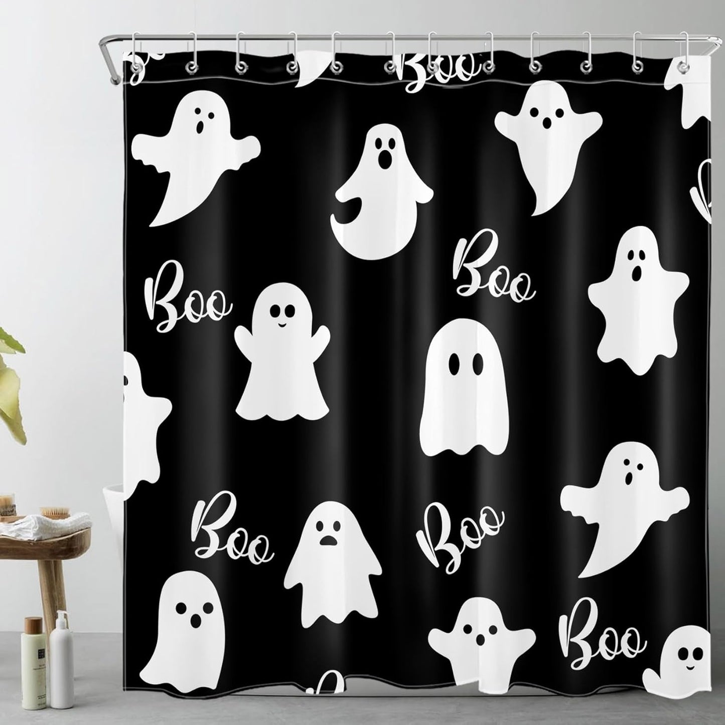 Scary Cute Ghost Fabric Shower Curtain - 72x72 inches