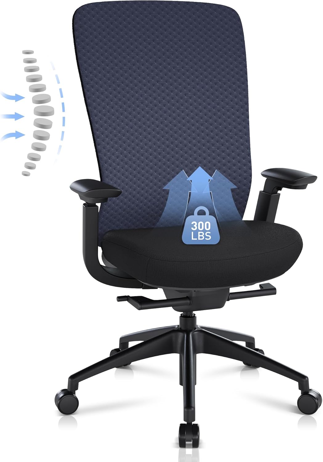 COLAMY Ergonomic Mesh Office Chair with Lumbar Support Features