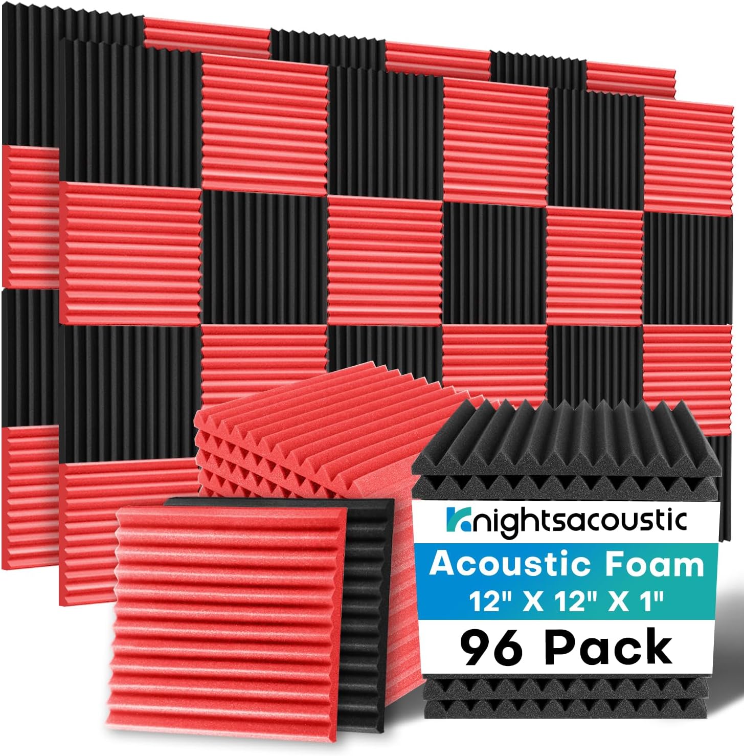 96 Pack Acoustic Foam Panels for Sound Absorption and Control