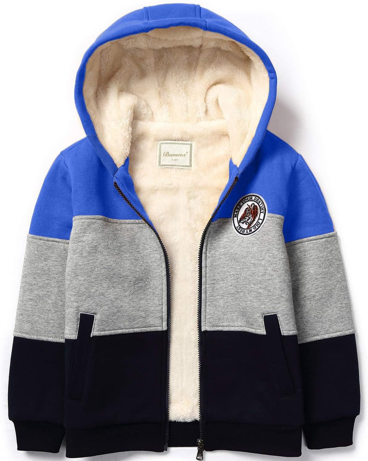 Bumeex Kids Sherpa Fleece Lined Jacket for Boys and Girls
