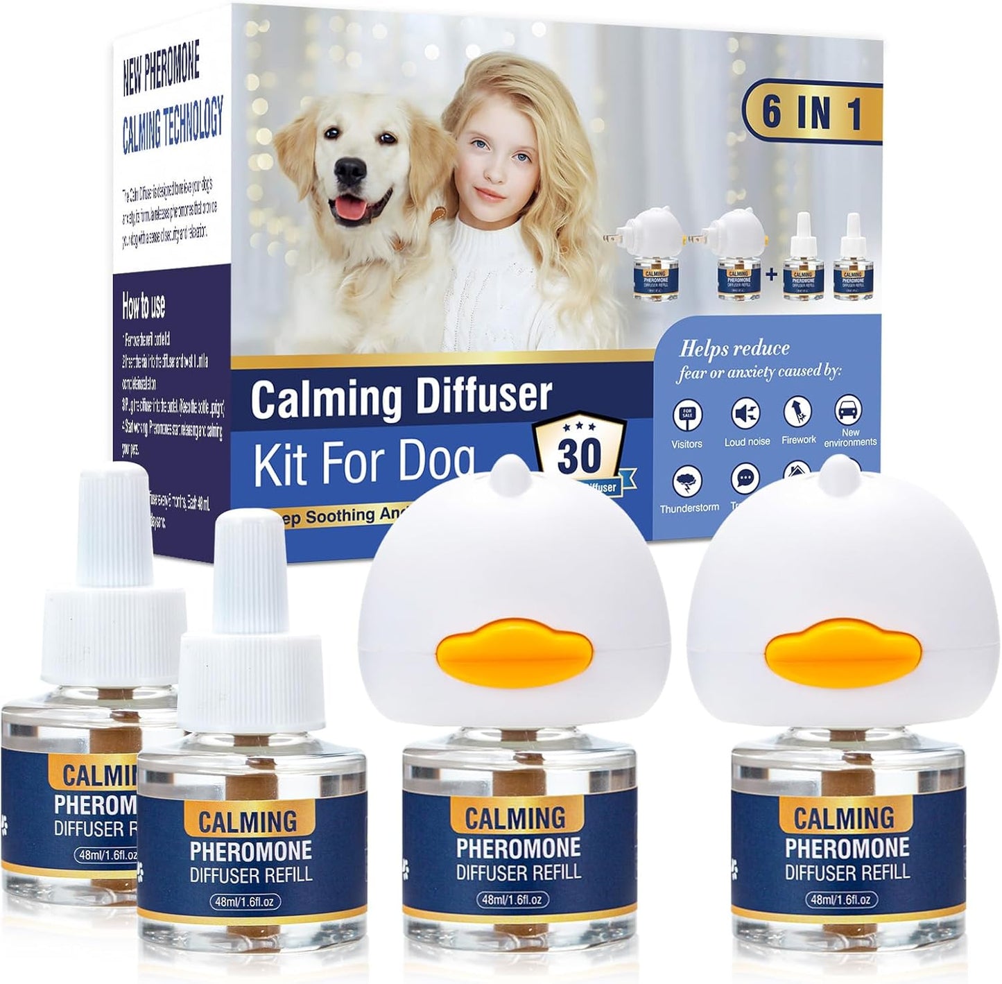 Dog Calming Pheromones Diffuser Kit for Anxiety Relief and Calm