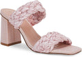 Braided Heeled Slide Sandals Backless Square Open Toe - Chic Comfort