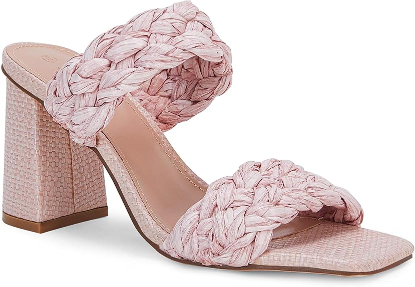 Syktkmx Women's Braided Heeled Sandals for Stylish Comfort