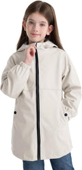 Kids Hooded Cotton Lined Rain Jacket for Girls Boys - Breathable