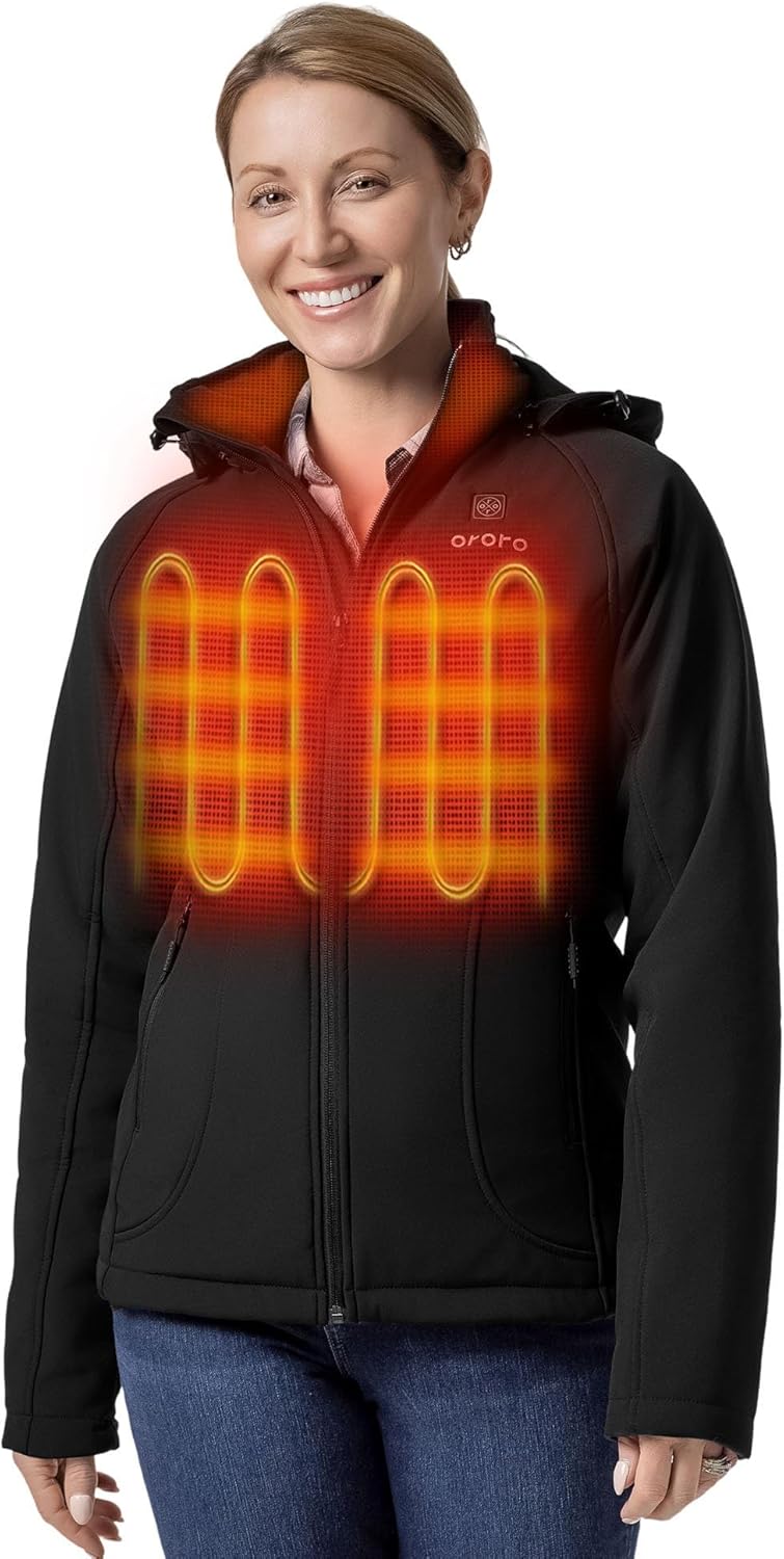 ORORO Upgraded Women's Heated Jacket with Detachable Hood