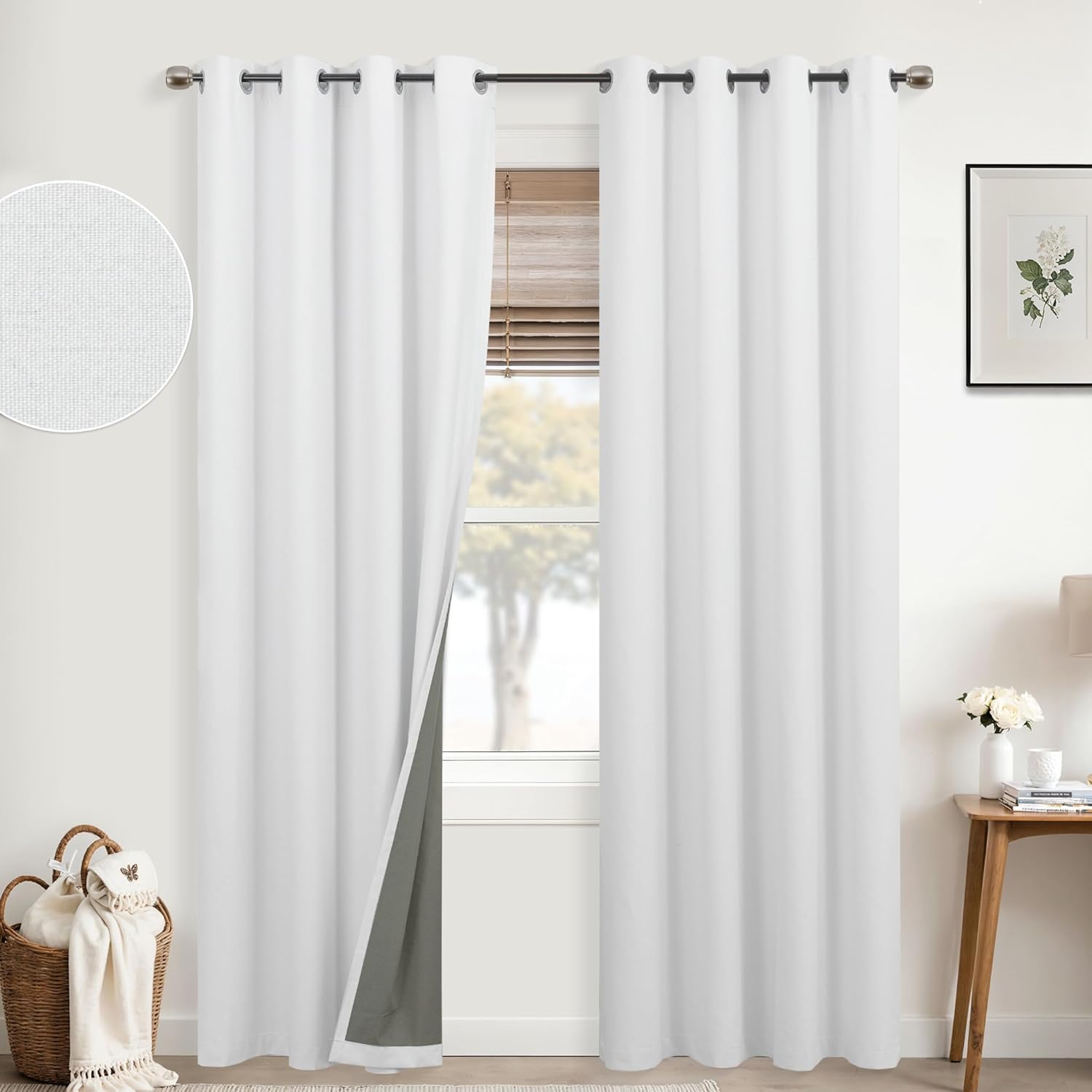 Elegant White Linen Blackout Curtains for Modern Living Spaces