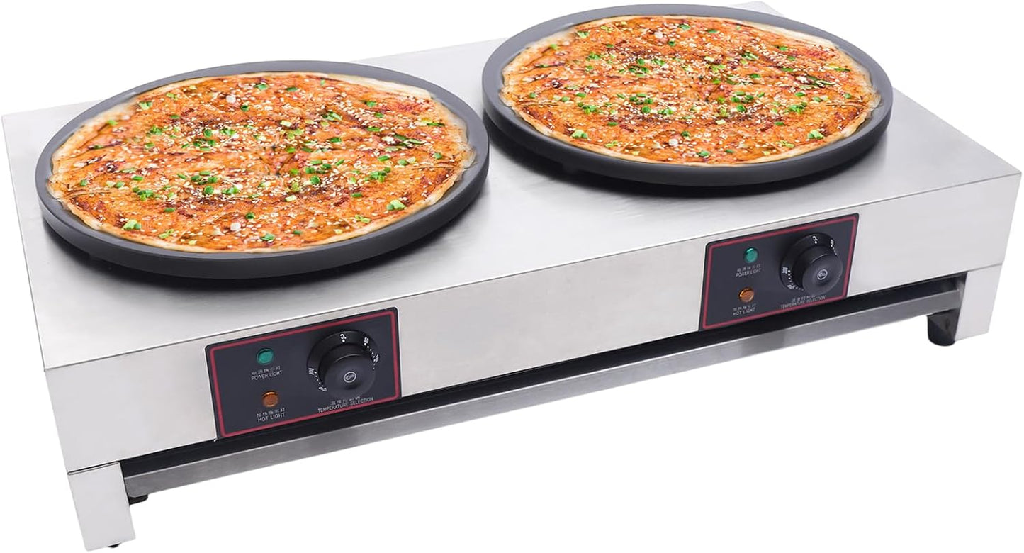 Commercial Electric Crepe Maker: Big Hotplate, Adjustable Temp
