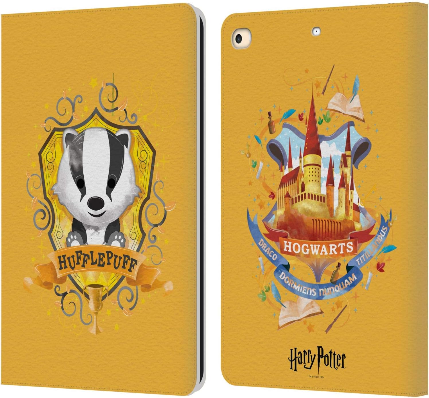 Harry Potter Hufflepuff Leather Wallet Case for iPad 9.7 2017/2018