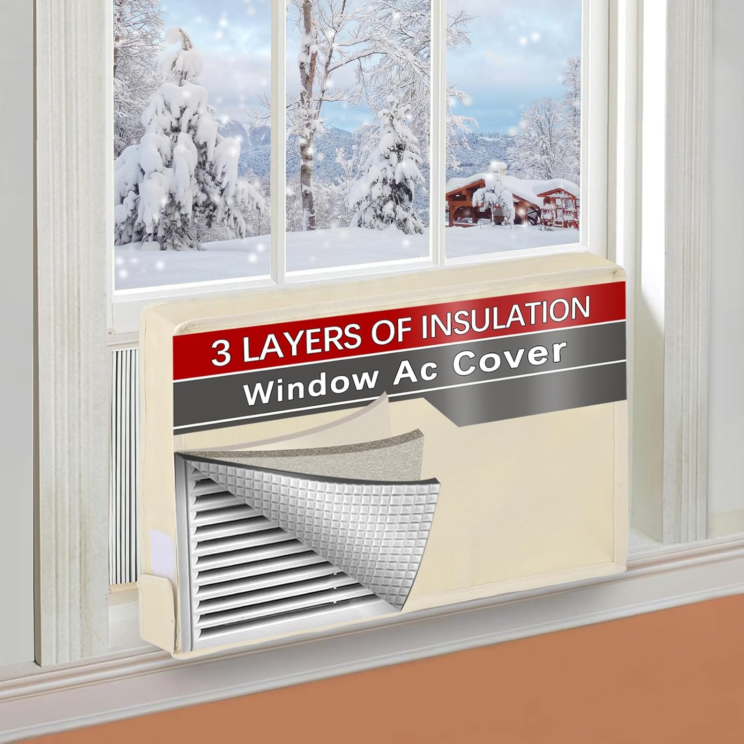 TOHONFOO 3-Layer Insulated Window AC Cover - Energy Efficient!