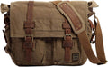 Vintage Military Canvas Messenger Bag for 13.3-17in Laptops - Roomy